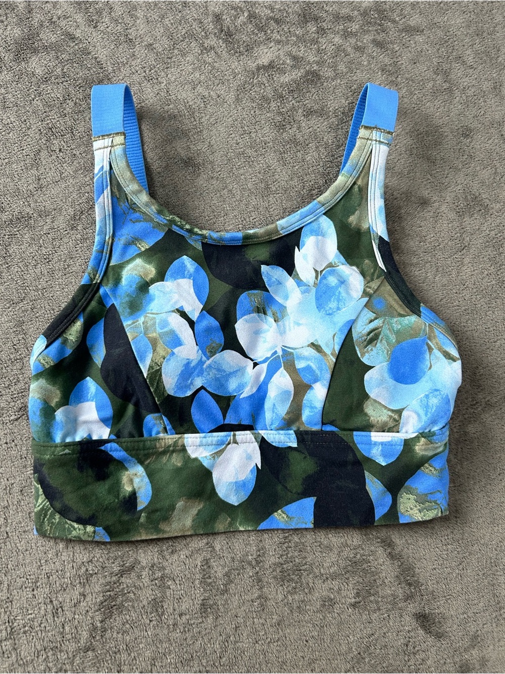 aerie Green & Blue Floral Scoop Sports Bra